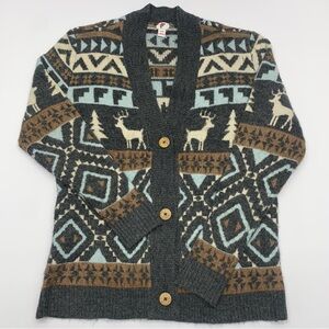 Women's Cardigan S/M V-Neck Button Front Gray/Brown/Blue SOFT COZY